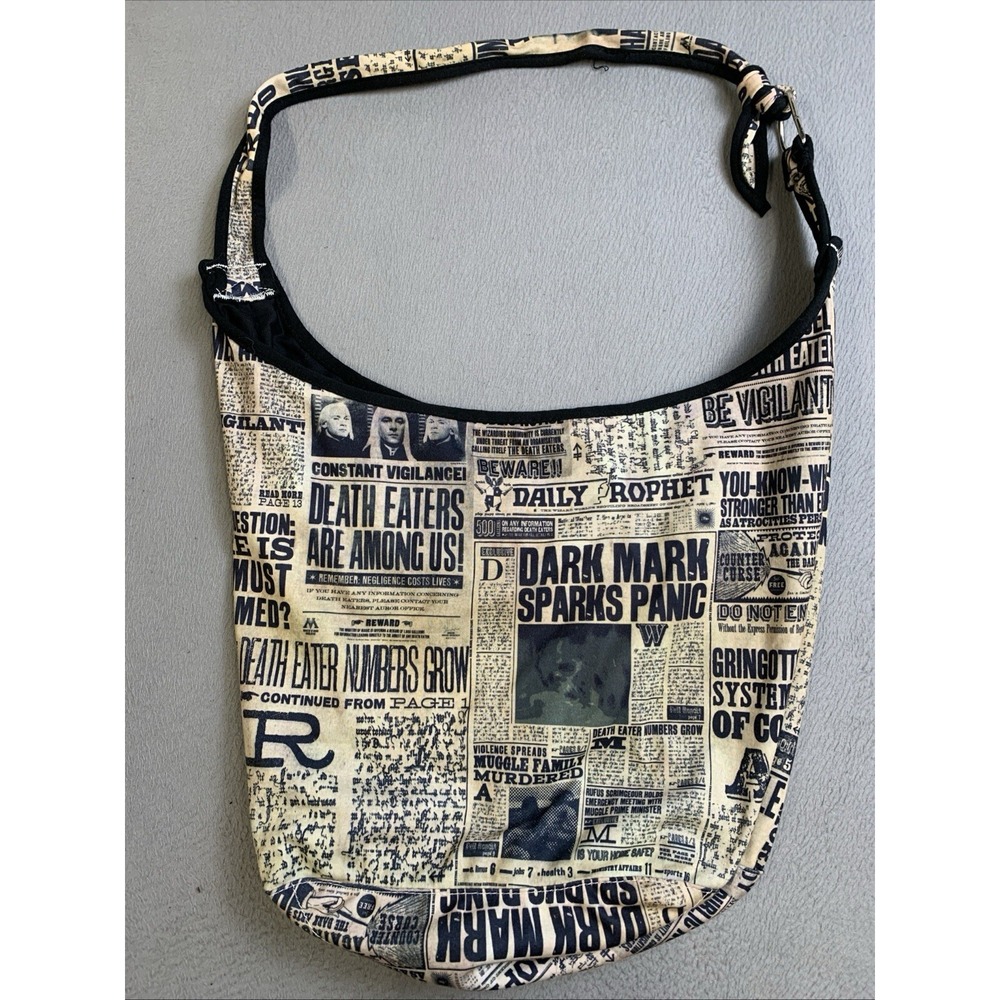 Harry Potter Handbag Daily Prophet Newspaper Headlines Hobo Slouch Bag Purse